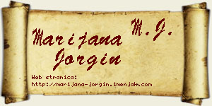 Marijana Jorgin vizit kartica